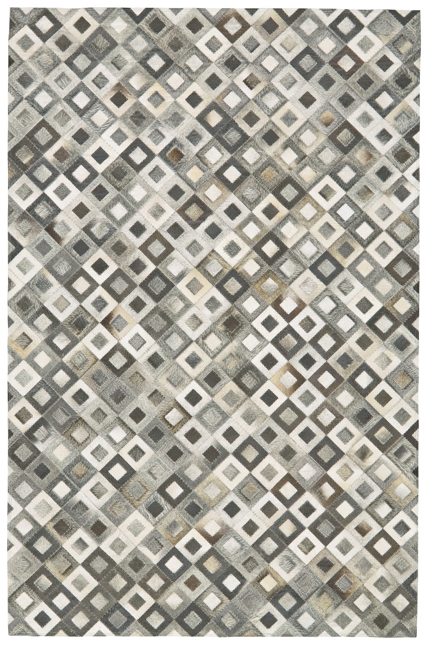 Estelle Transitional/Farmhouse/Cabin & Lodge Animal Print/Patchwork/Geometric White/Black/Gray - Feizy Rug