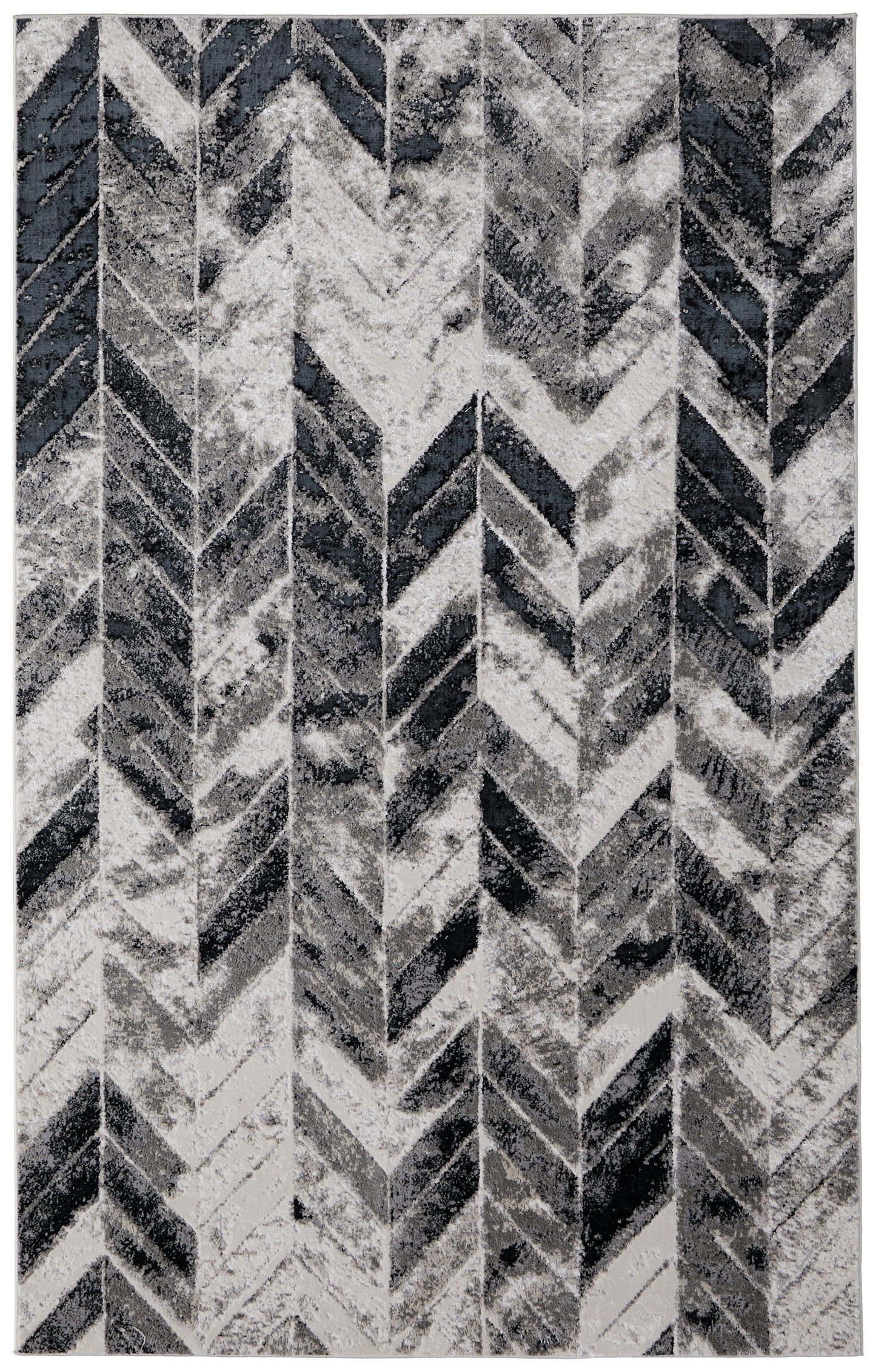 Micah Modern/Industrial Black/Gray/Silver Accent Rug