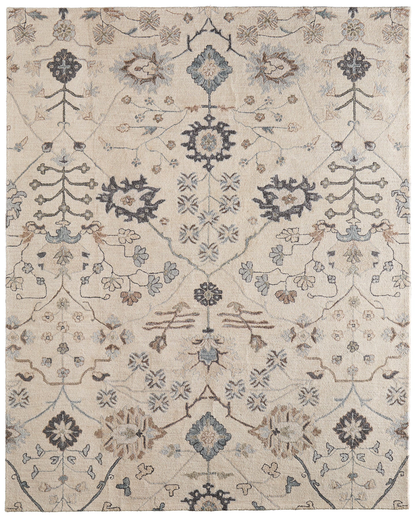 Springfield Transitional Floral & Botanical/Moroccan Ivory/Tan/Gray - Feizy Rug