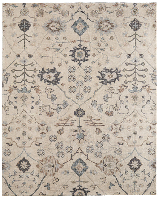 Springfield Transitional Floral & Botanical/Moroccan Ivory/Tan/Gray - Feizy Rug