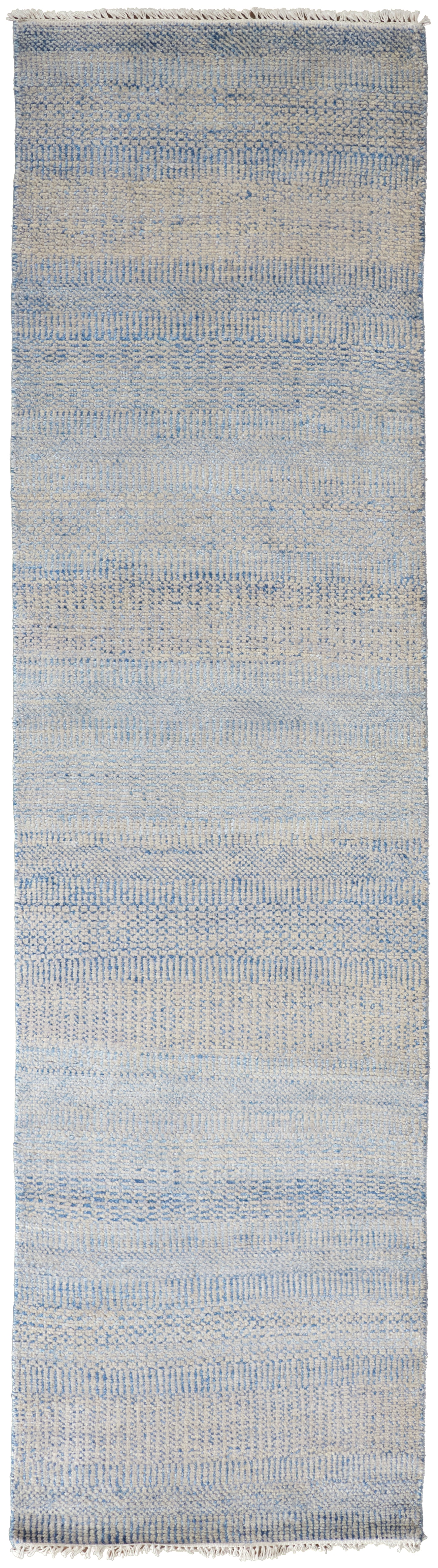 Janson Transitional/Casual/Nautical & Coastal Stripes/Solid Blue/Silver - Feizy Rug