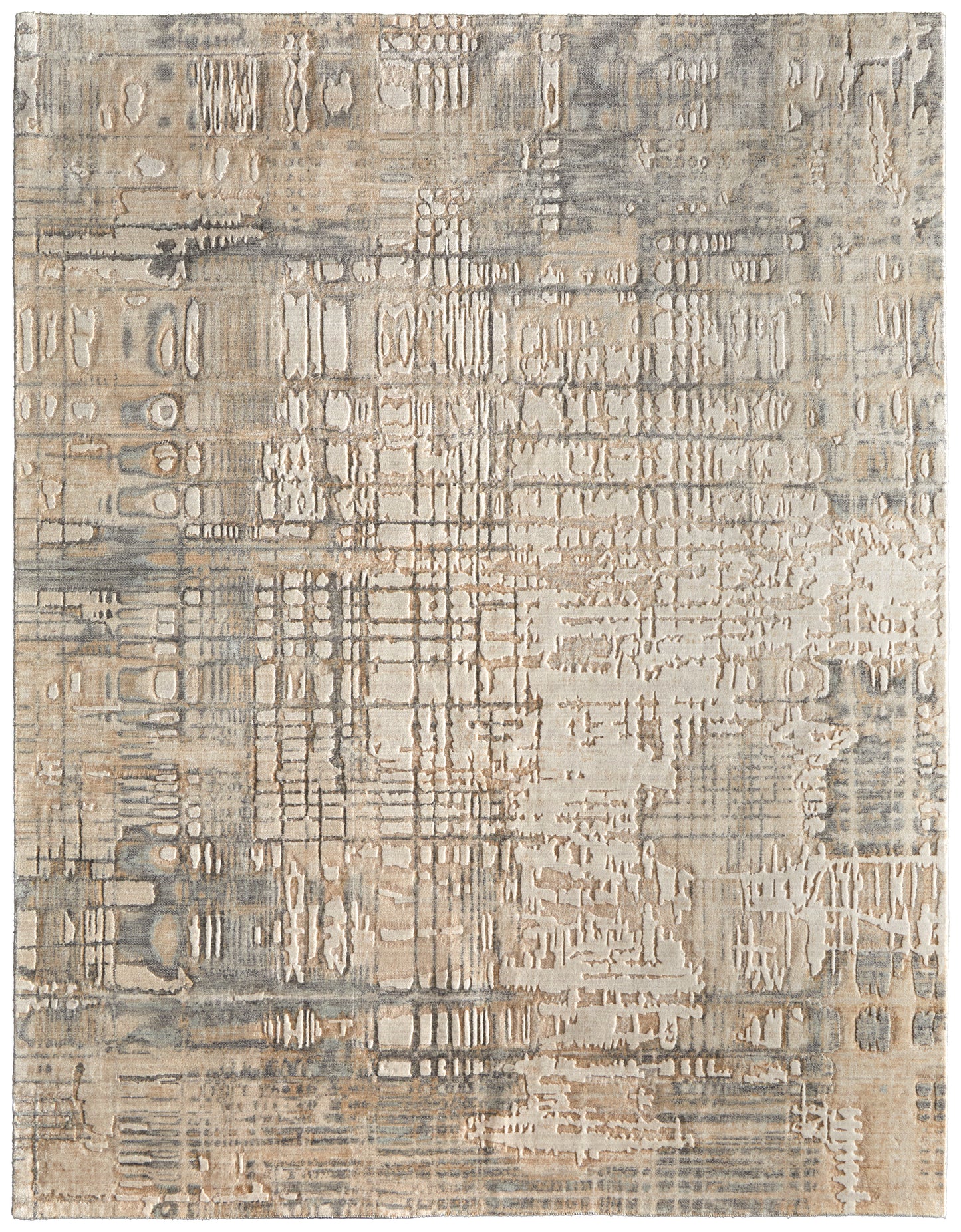 Jaxson Modern/Industrial/Bohemian & Eclectic Ivory/Tan/Gray Accent Rug