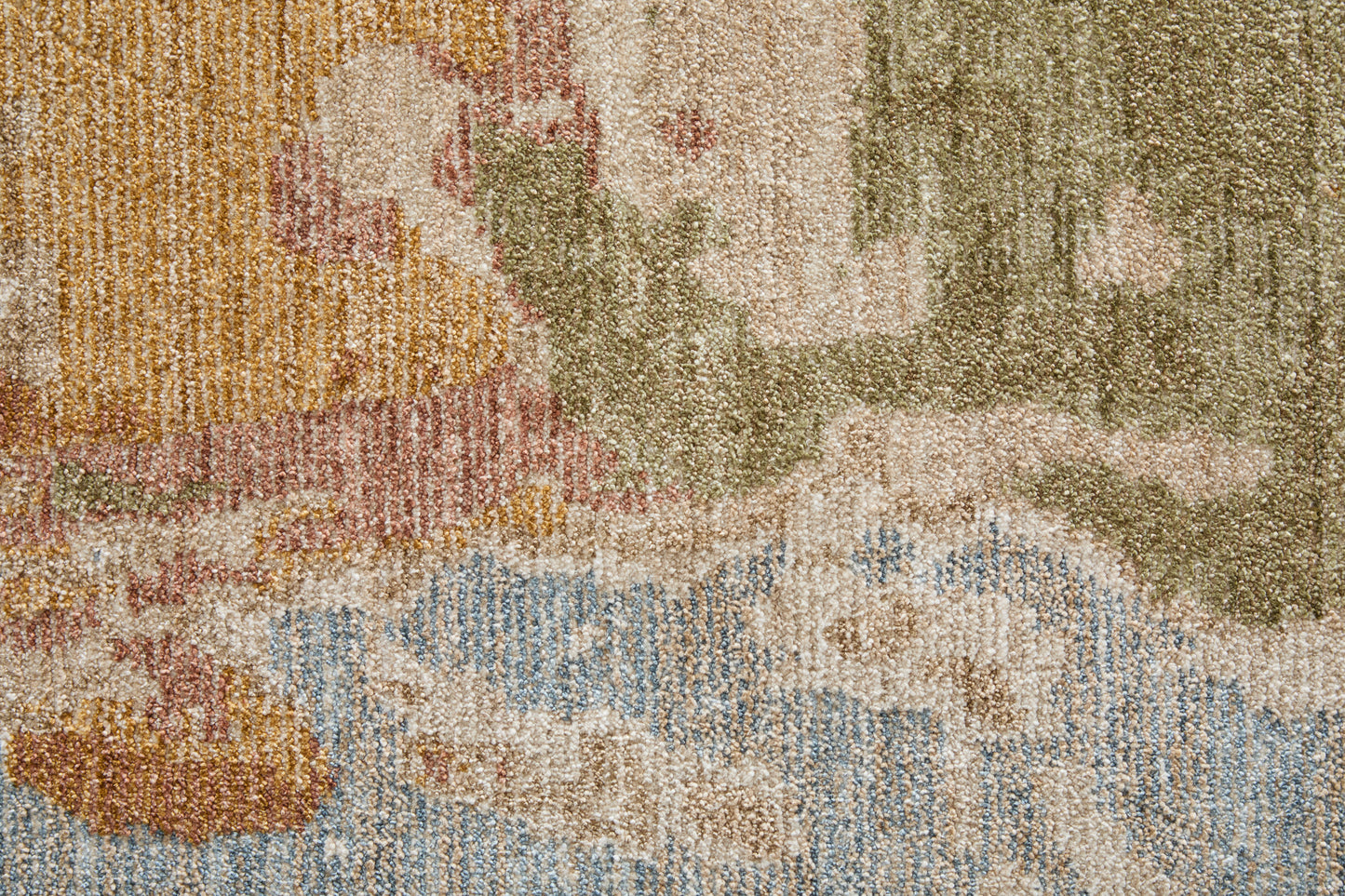 Pearson Modern/Bohemian & Eclectic Abstract/Watercolor/Distressed Ivory/Green/Tan - Feizy Rug