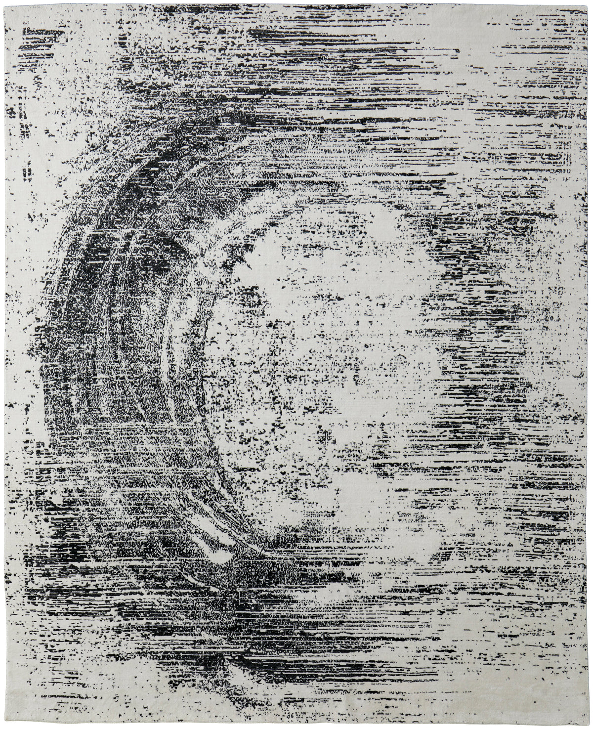 Coda Modern/Industrial/Global Abstract/Watercolor Black/White 8928 - Feizy Rug