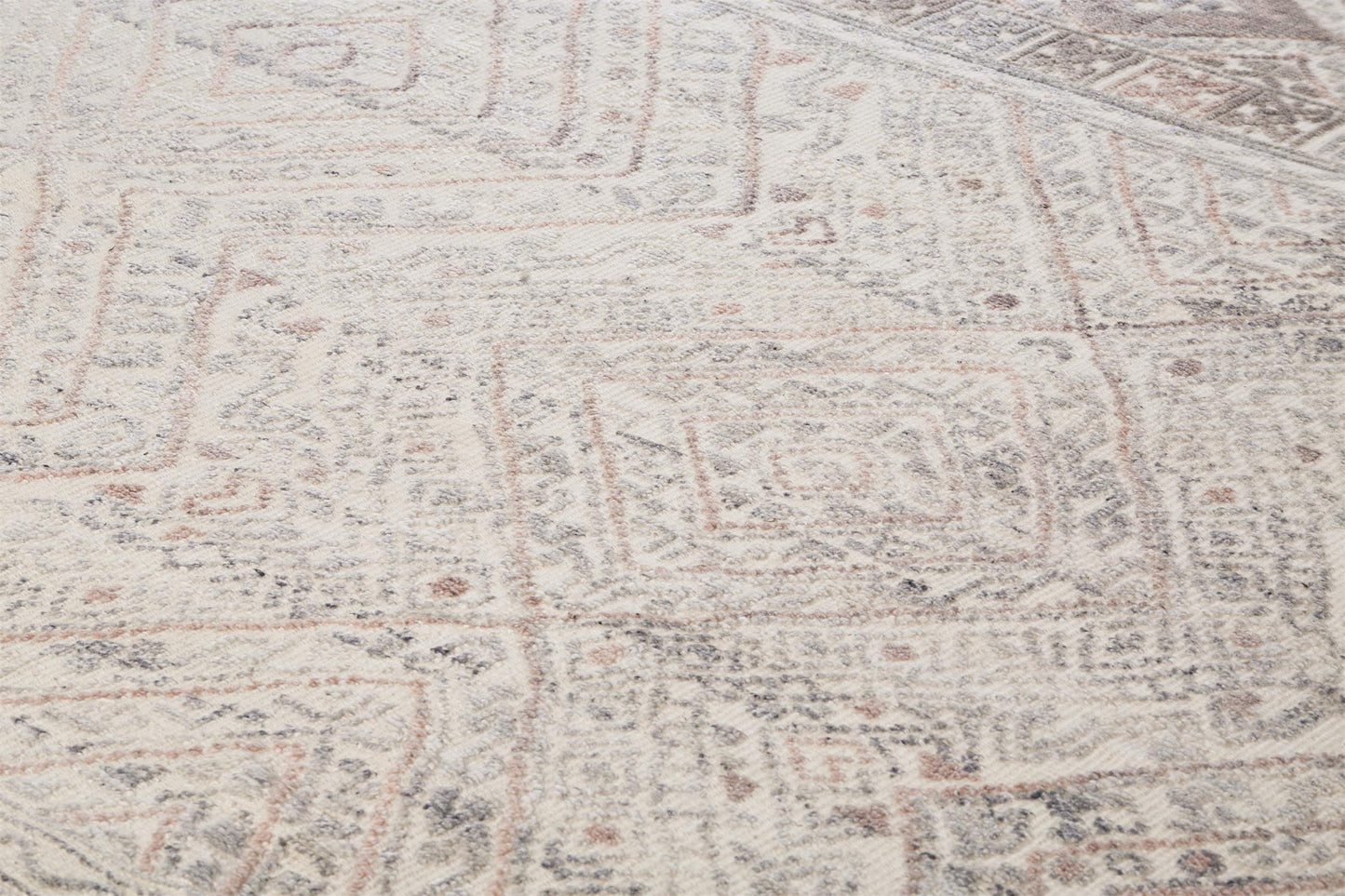 Payton Transitional/Farmhouse/Scandinavian Diamond/Trellis & Lattice Gray/Ivory/Pink - Feizy Rug