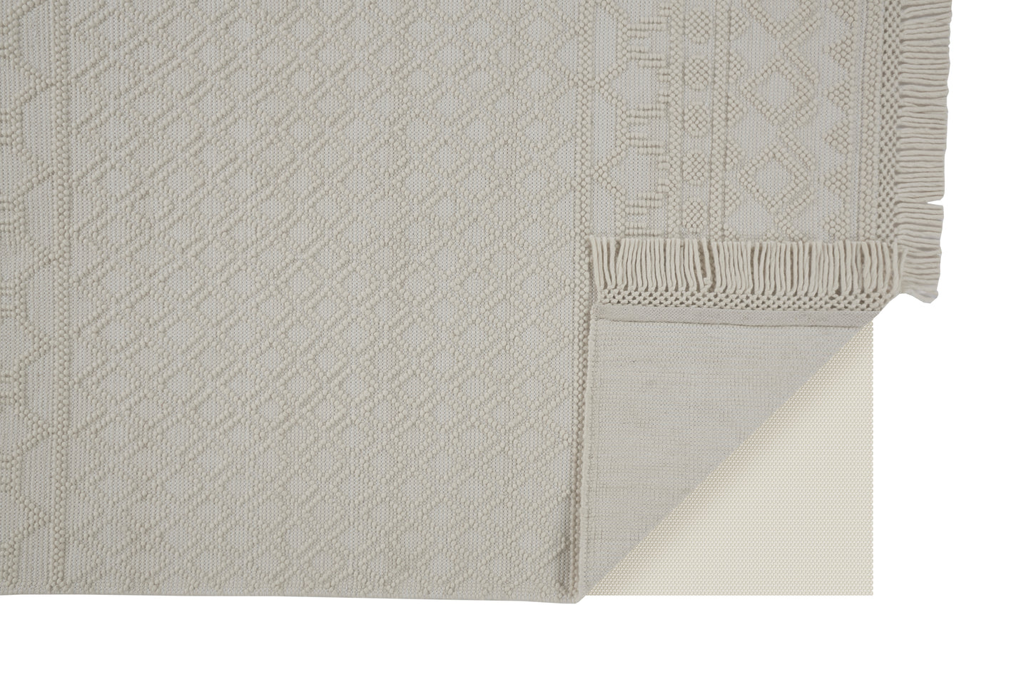 Phoenix Transitional/Farmhouse/Scandinavian Diamond/Trellis & Lattice Ivory/Tan - Feizy Rug