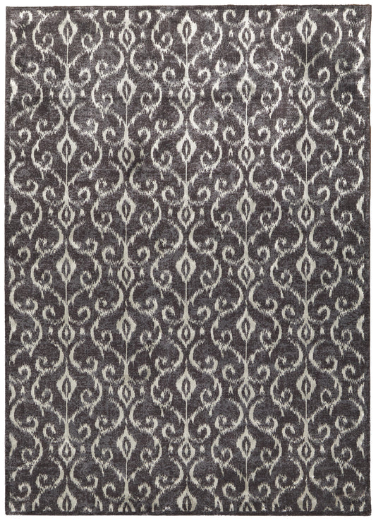 Azeri Iv Transitional/Global/French & Victorian Ikat/Damask/Scroll Gray/Taupe/Ivory - Feizy Rug