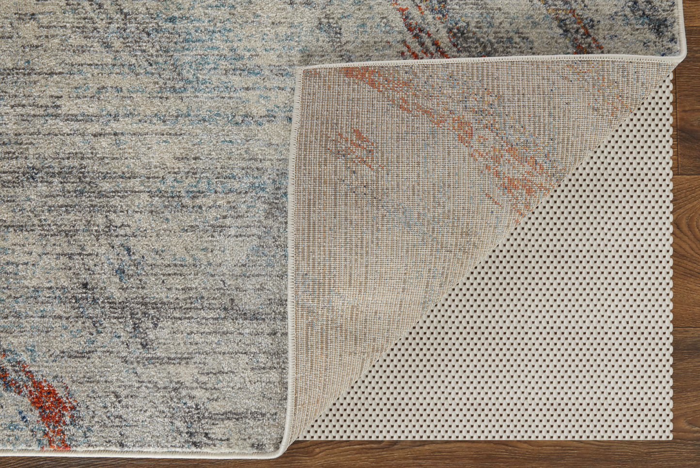 Edgemont Modern/Casual Abstract Ivory/Orange/Blue - Feizy Rug
