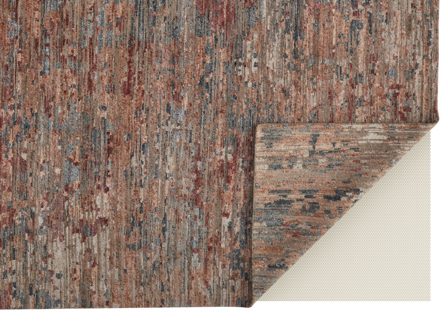 Conroe Modern/Casual/Industrial Abstract/Distressed Red/Blue - Feizy Rug