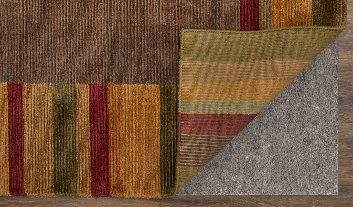 Keystone Modern/Casual Stripes Brown/Green/Red - Feizy Rug
