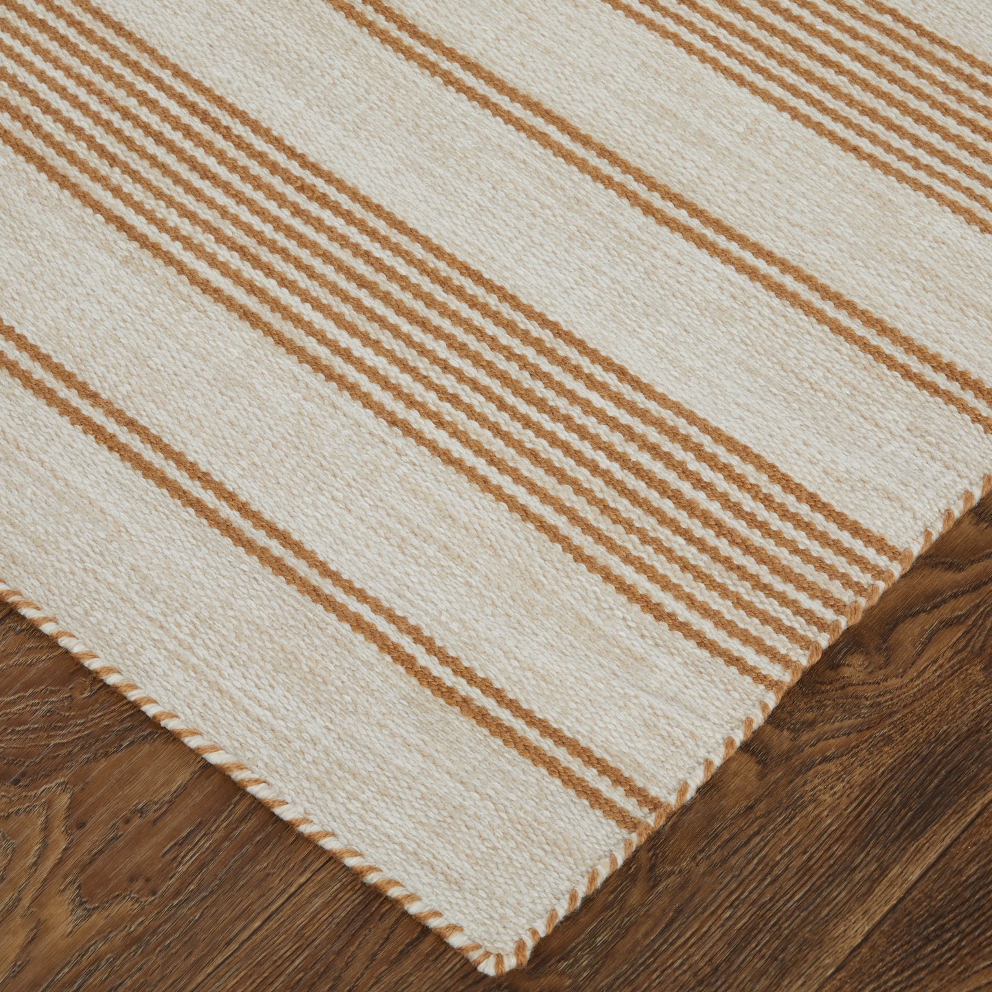 Duprine Transitional/Casual/Nautical & Coastal Stripes/Geometric Ivory/Taupe/Brown - Feizy Rug