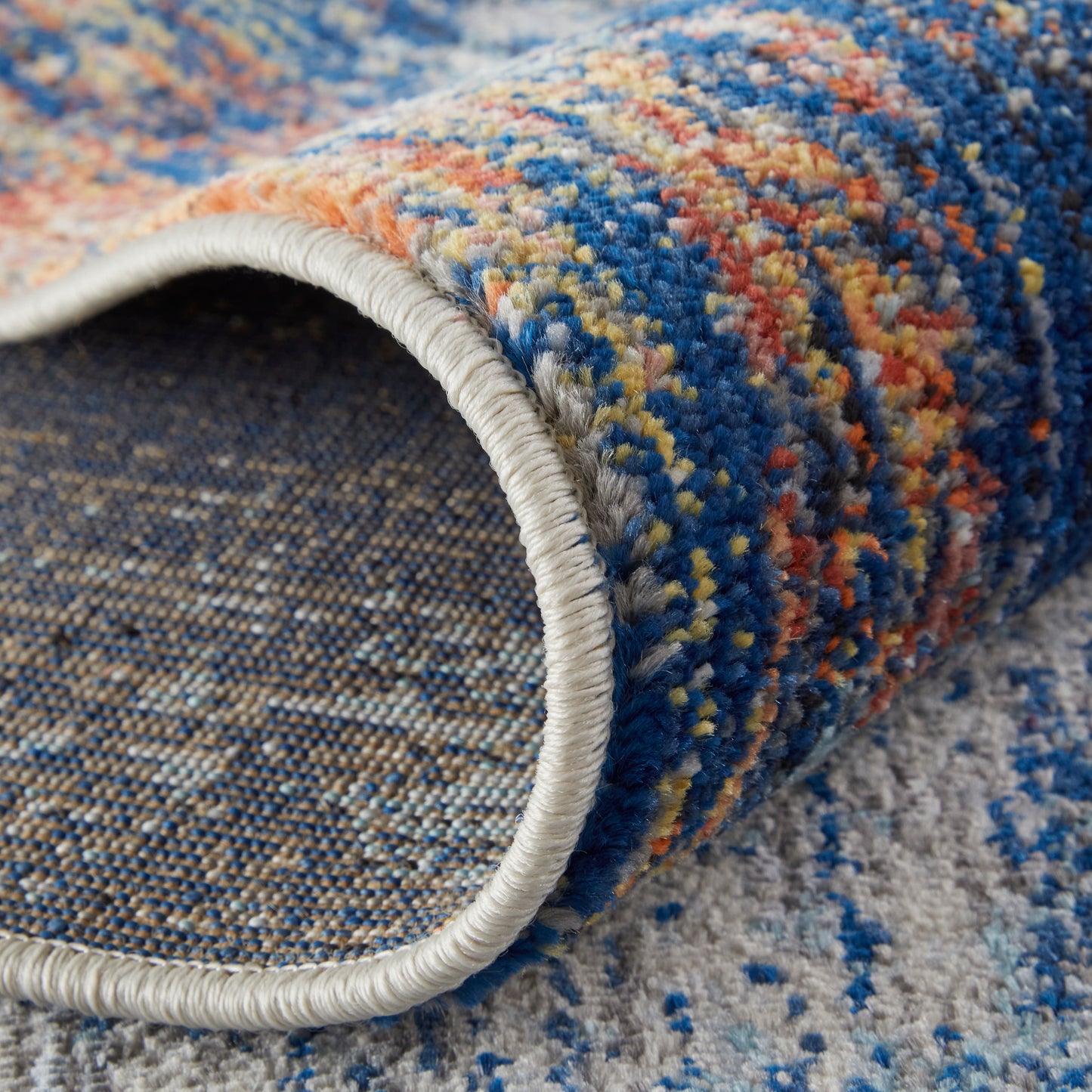 Edgemont Modern/Casual Abstract/Watercolor/Distressed Ivory/Blue - Feizy Rug