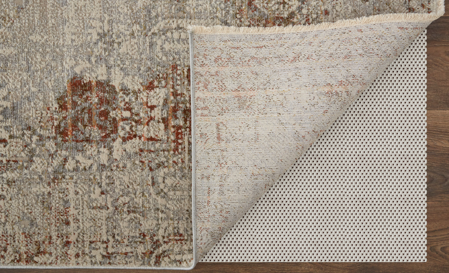 Kaia Transitional/Casual/Vintage Distressed/Medallion/Persian Tan/Ivory/Orange - Feizy Rug