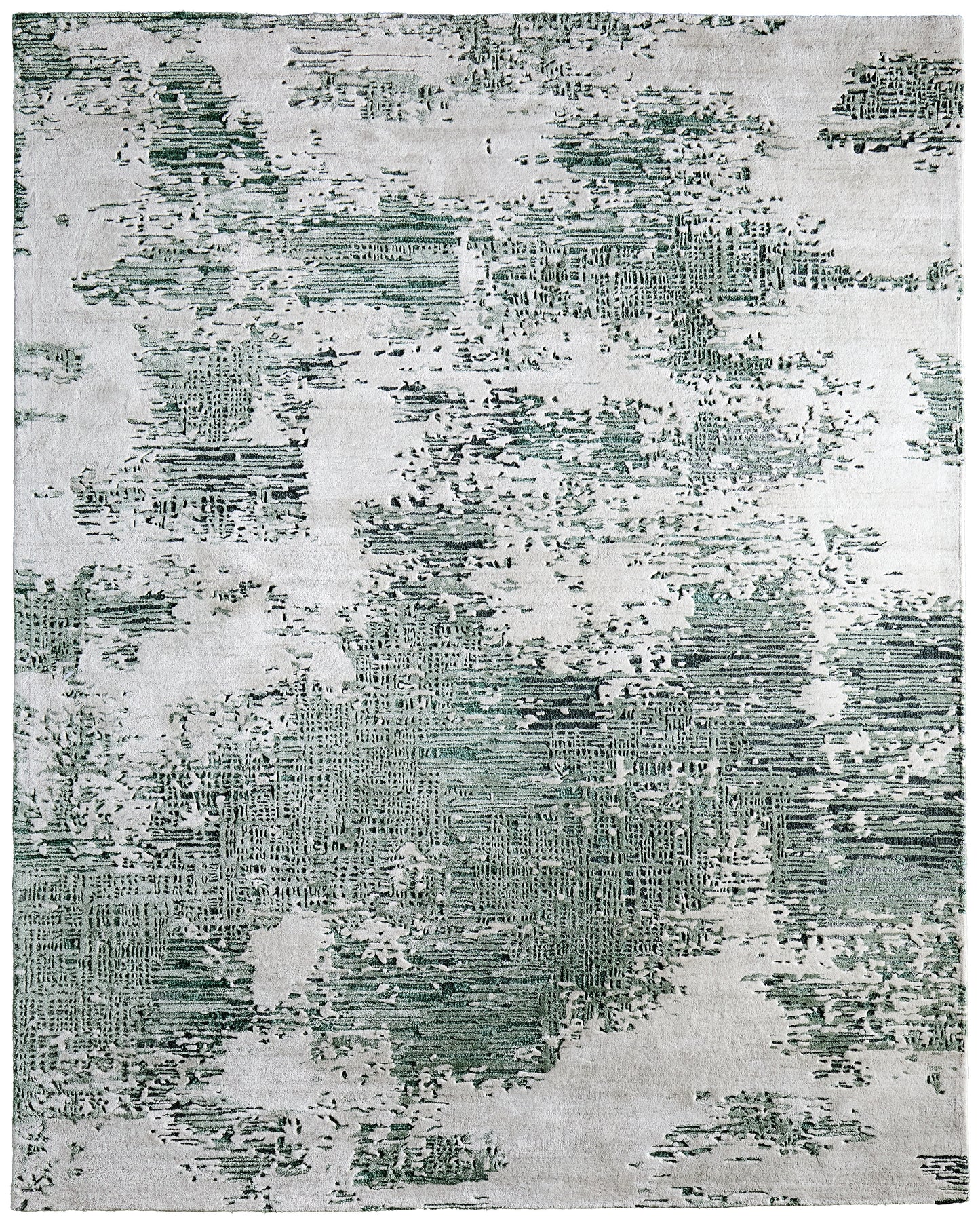Zarah Modern/Bohemian & Eclectic Green/White Accent Rug
