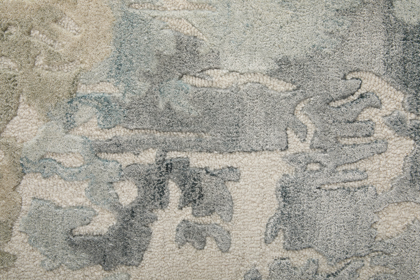 Kendall Modern/Bohemian & Eclectic Abstract/Watercolor Ivory/Blue/Gray - Feizy Rug