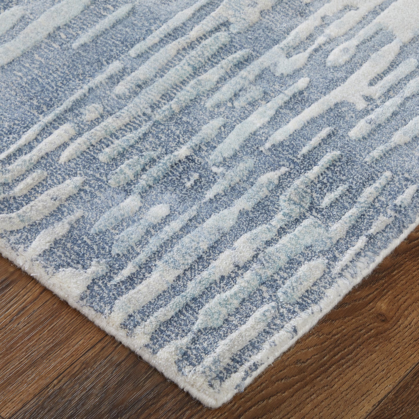 Braden Modern/Industrial/Casual Abstract/Watercolor Blue/Ivory - Feizy Rug