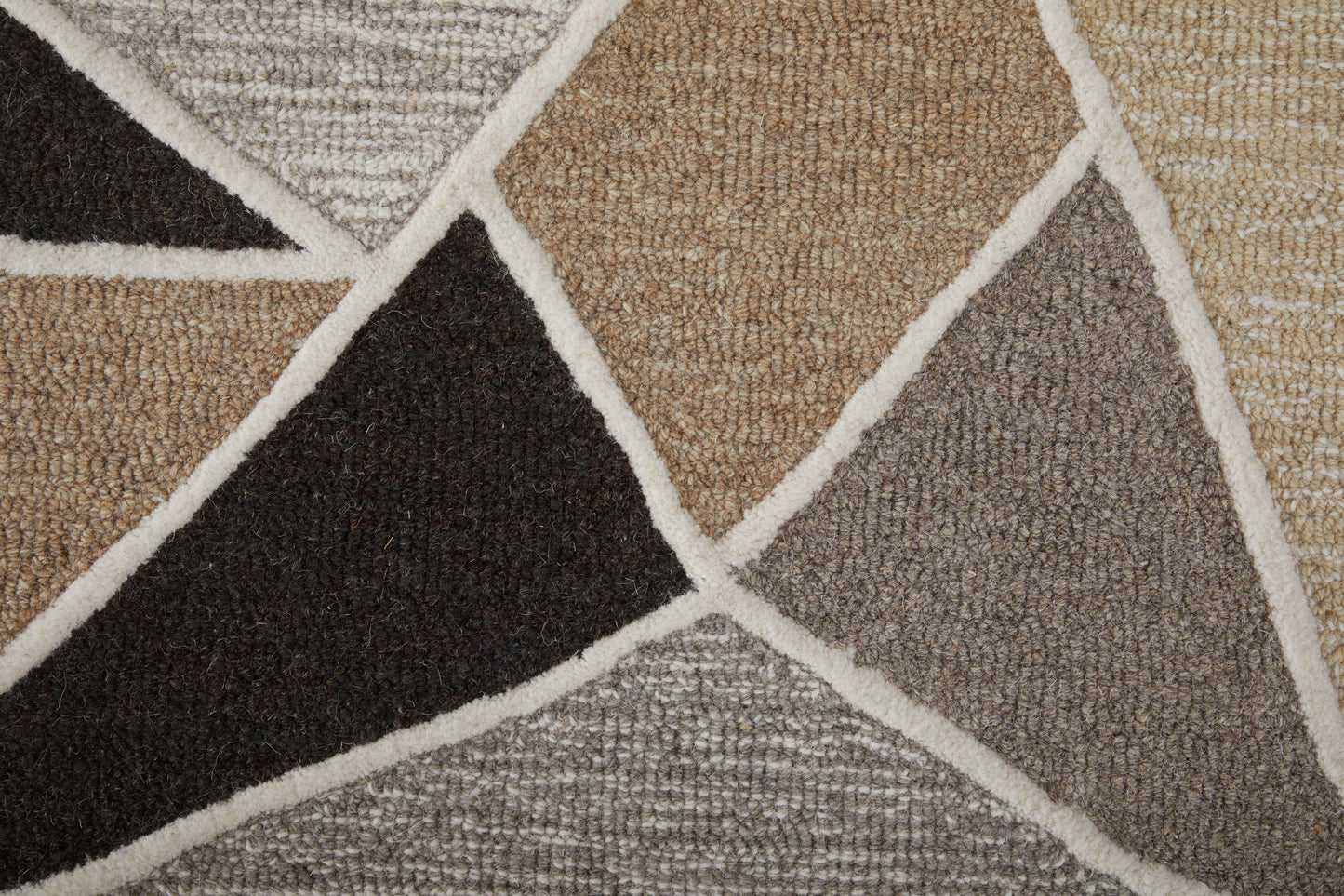 Kimball Transitional/Bohemian & Eclectic/Mid-Century Modern Abstract/Geometric/Patchwork Gray/Black/Brown - Feizy Rug
