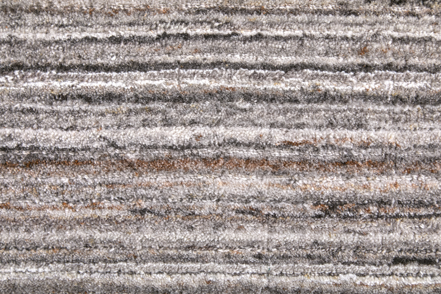 Lakewood Modern/Casual Solid/Distressed/Stripes Gray/Black/Brown - Feizy Rug