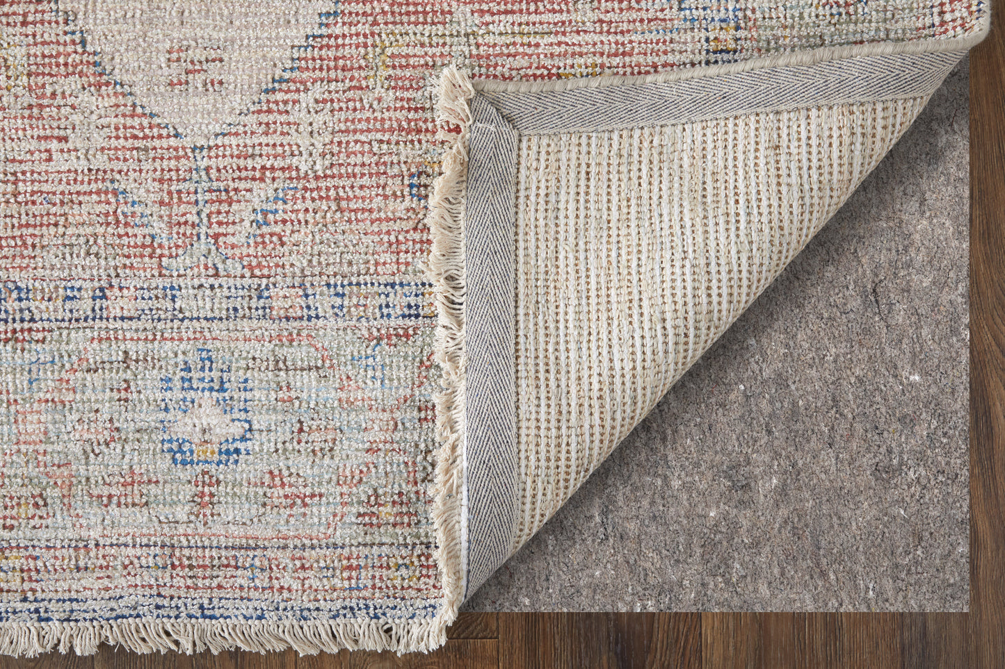 Caldwell Transitional/Bohemian & Eclectic/Vintage Distressed/Medallion Ivory/Blue/Red - Feizy Rug