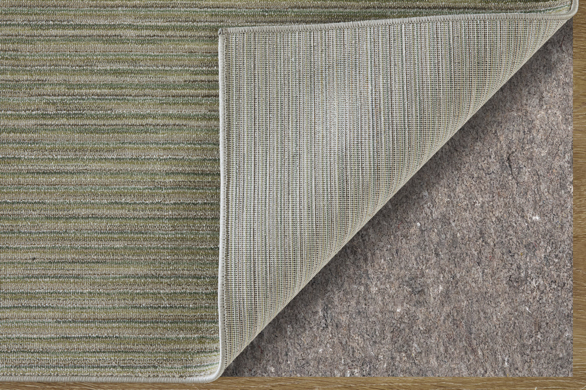 Priestley Modern Solid/Stripes Green - Feizy Rug