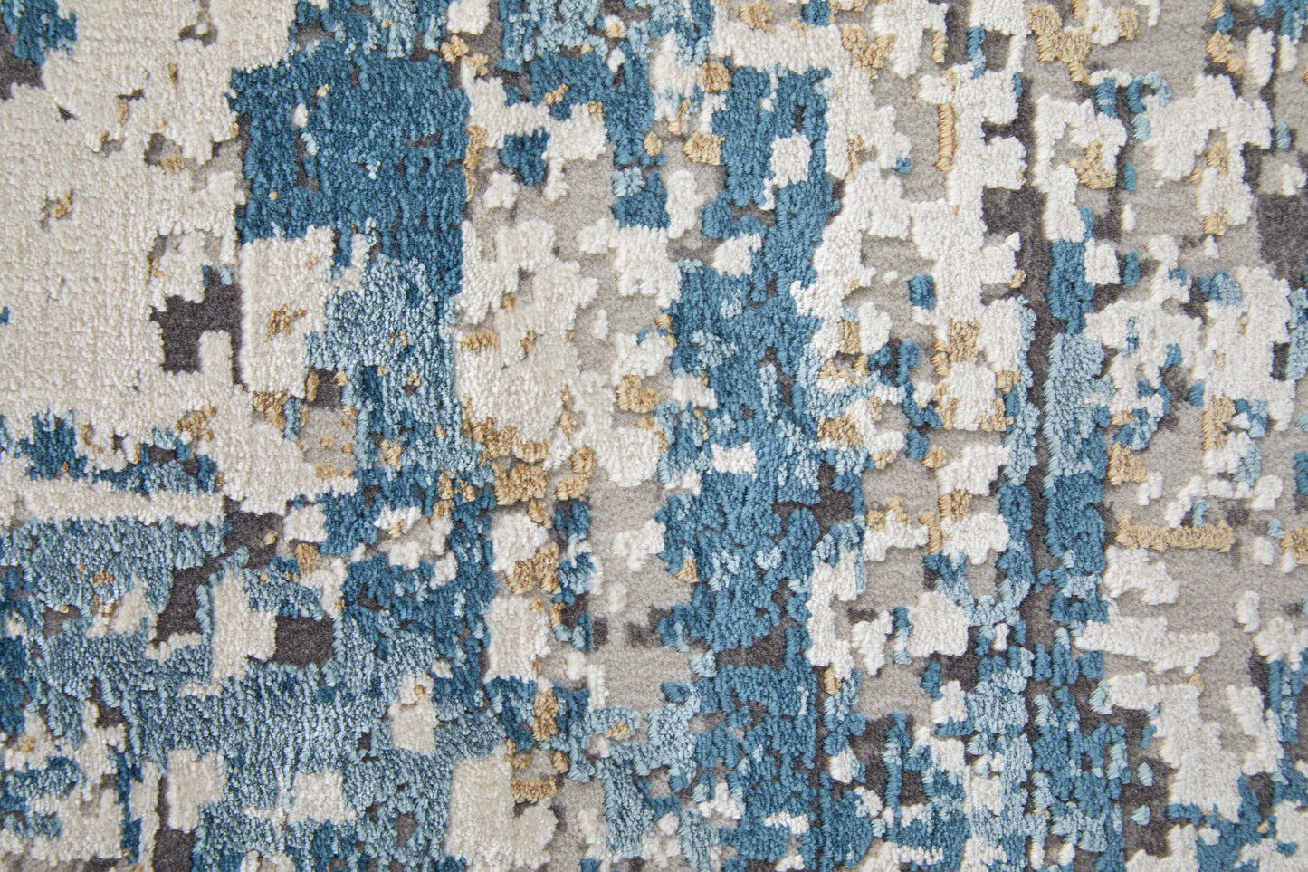 Cadiz Modern/Industrial/Luxury & Glam Ivory/Tan/Blue Accent Rug