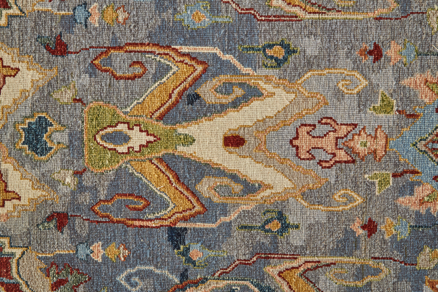 Leylan Transitional/Bohemian & Eclectic/Craftsman Ikat Blue/Gray/Tan - Feizy Rug
