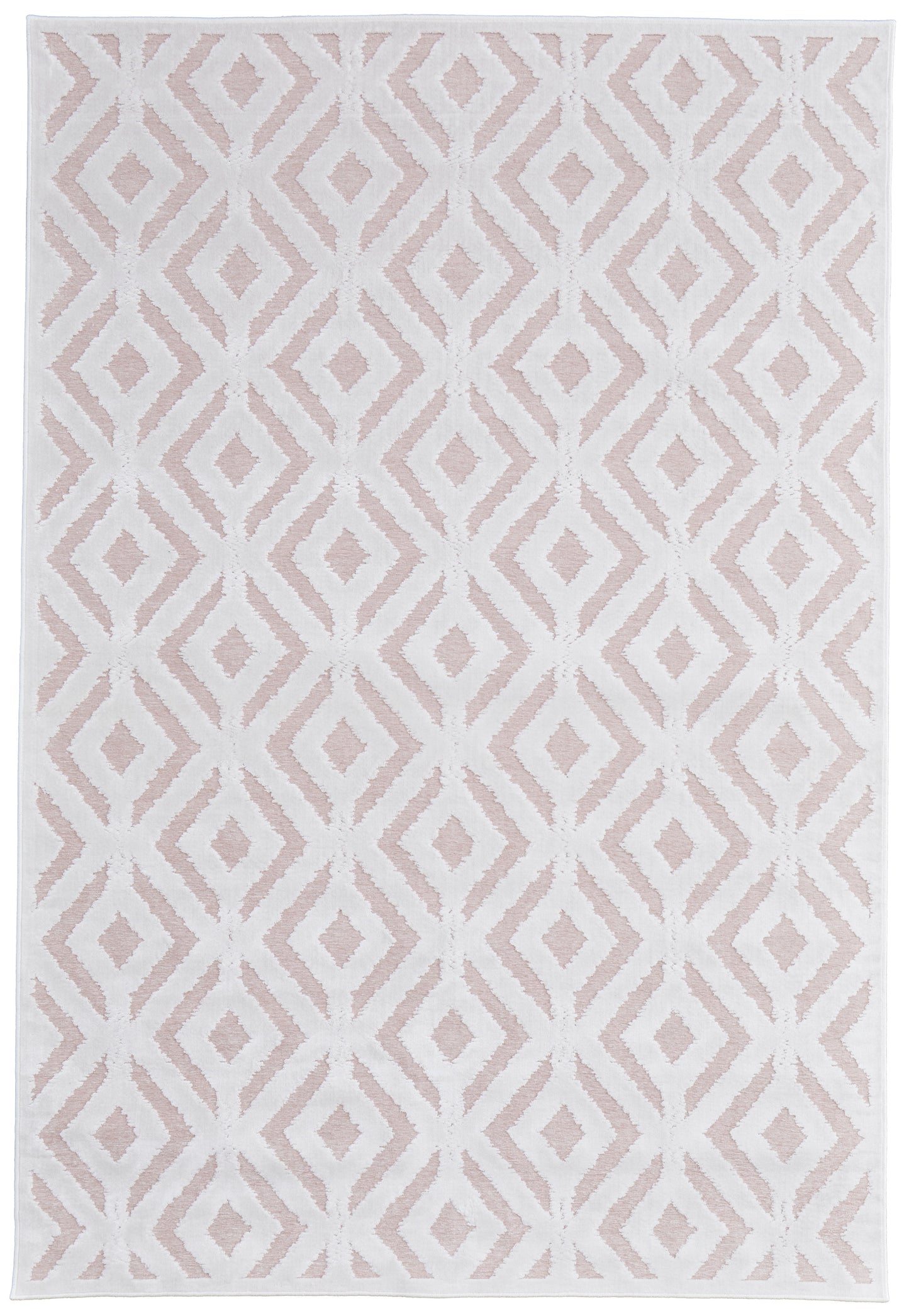 Saphir Mira Modern/Farmhouse/Scandinavian Solid/Diamond/Geometric Pink/White - Feizy Rug