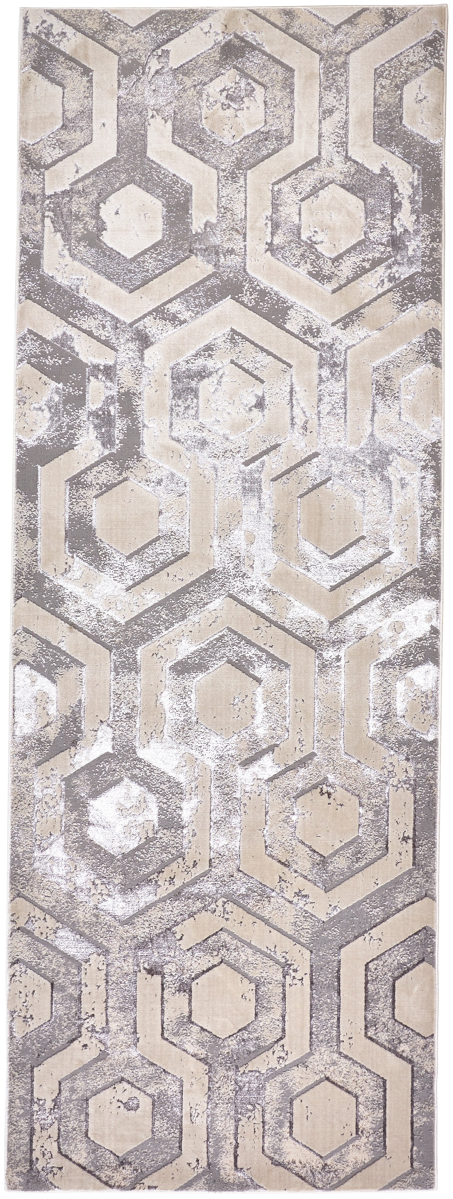 Micah Modern/Luxury & Glam/Industrial Gray/Taupe/Silver Runner  Feizy Rugs Small Parcel,Feizy Rugs,Micah,Gray/Taupe/Silver,2'10" x 7'10",Runner,Polyester/Polypropylene,Modern/Luxury & Glam/Industrial,Turkey