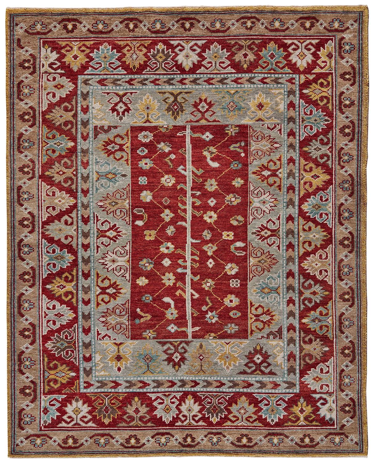 Piraj Traditional/Classic/Vintage Bordered/Persian/Oriental Red/Blue/Brown - Feizy Rug
