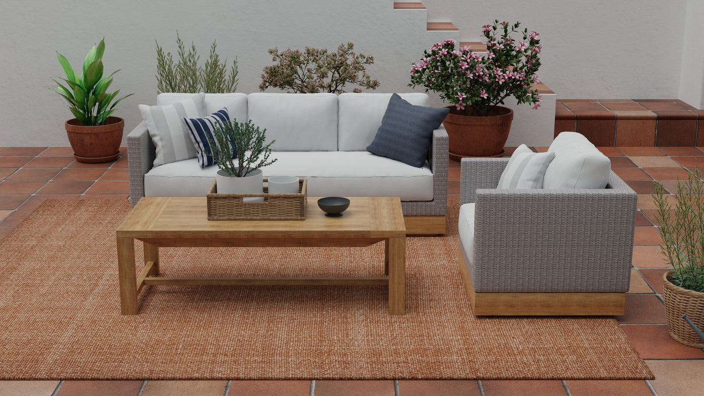 Naples Transitional/Casual/Nautical & Coastal Solid/Stripes Orange - Feizy Rug