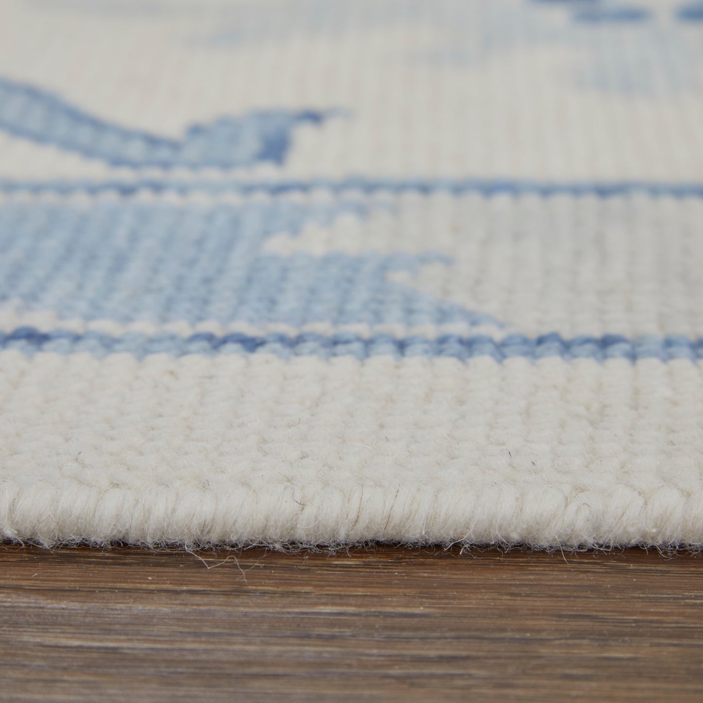 Karina Transitional/Craftsman/Casual Floral & Botanical/Scroll/Bordered Ivory/Blue - Feizy Rug