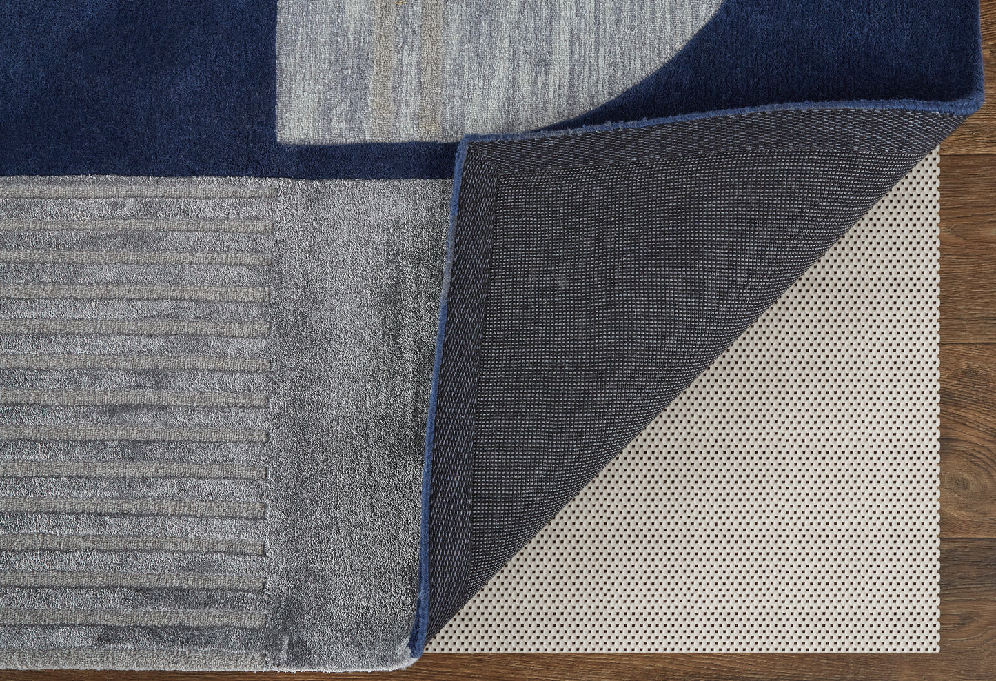 Nash Modern/Mid-Century Modern/Global Geometric/Abstract Blue/Silver - Feizy Rug