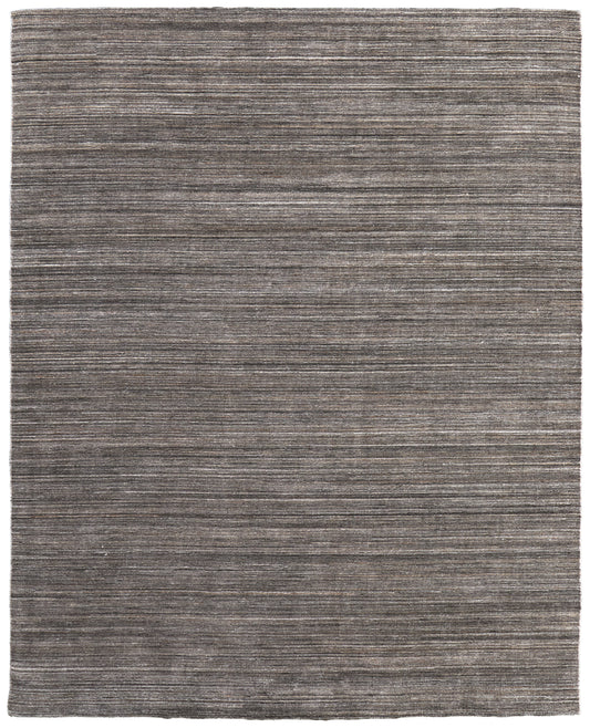 Lakewood Modern/Casual Solid/Distressed/Stripes Black/Gray/Brown - Feizy Rug