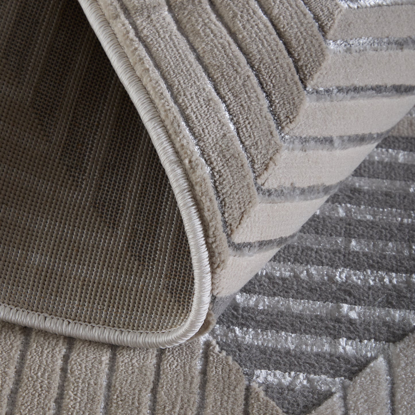 Micah Modern/Mid-Century Modern Geometric Ivory/Gray/Ivory - Feizy Rug
