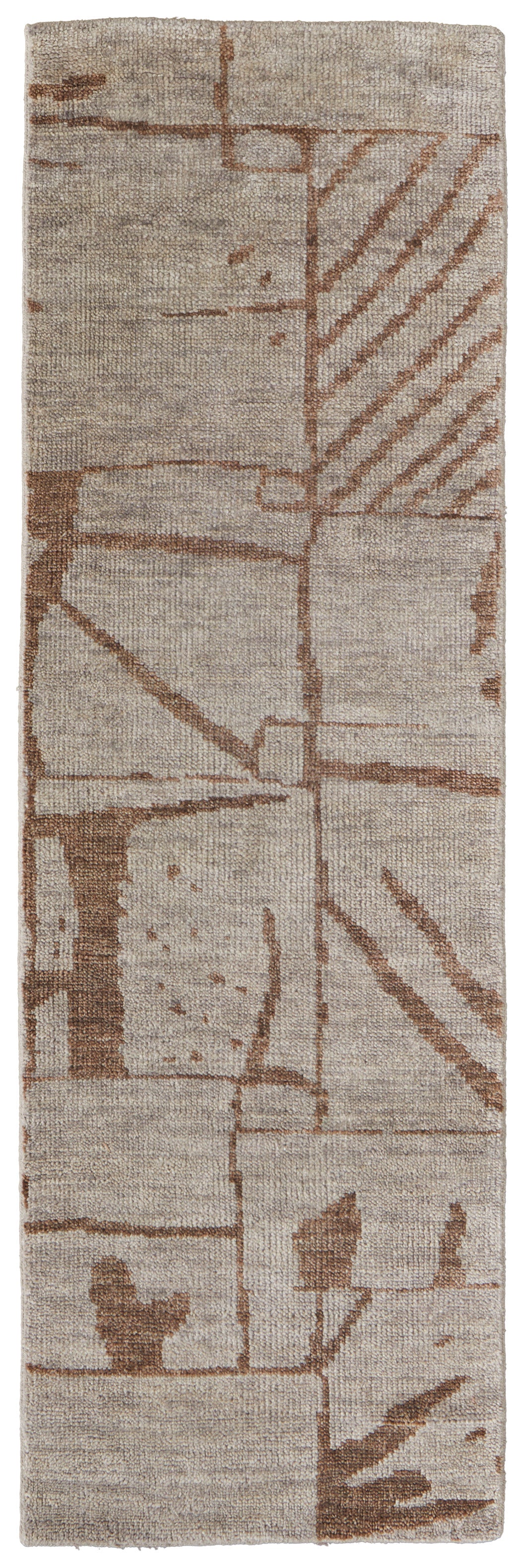 Sutton Transitional/Industrial/Casual Abstract/Geometric Tan/Orange - Feizy Rug