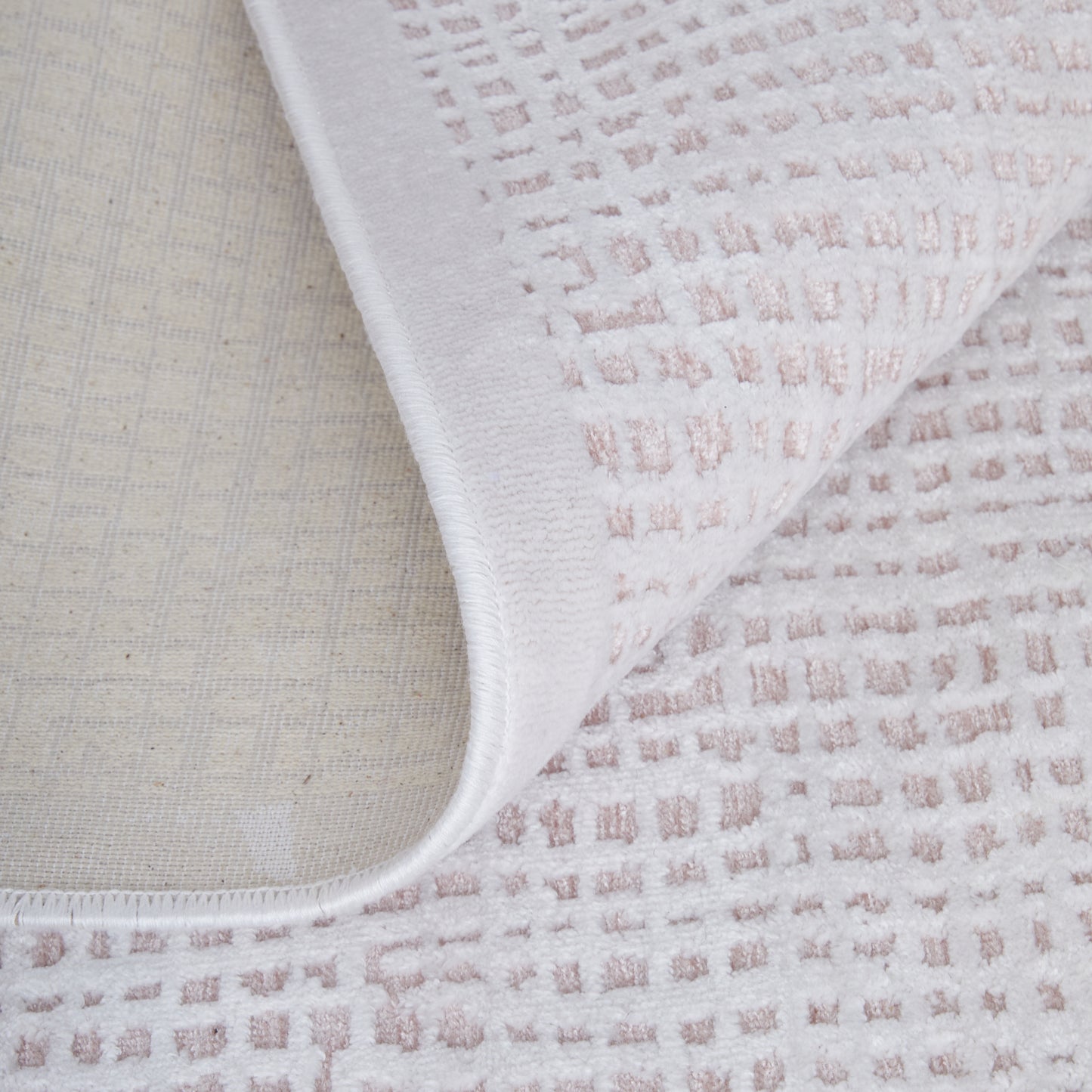 Saphir Mira Modern/Casual Abstract/Solid Pink/White - Feizy Rug