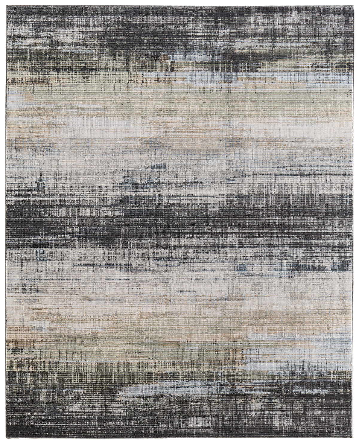 Greenwich Modern Gradient & Ombre/Distressed Green/Black/Ivory - Feizy Rug