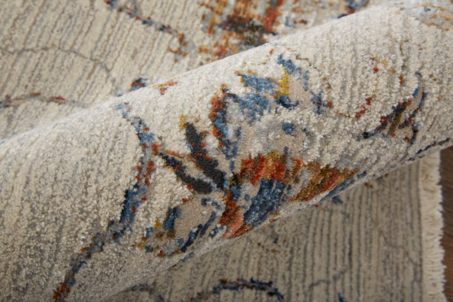 Kaia Transitional/Casual/Bohemian & Eclectic Ivory/Orange/Blue Accent Rug