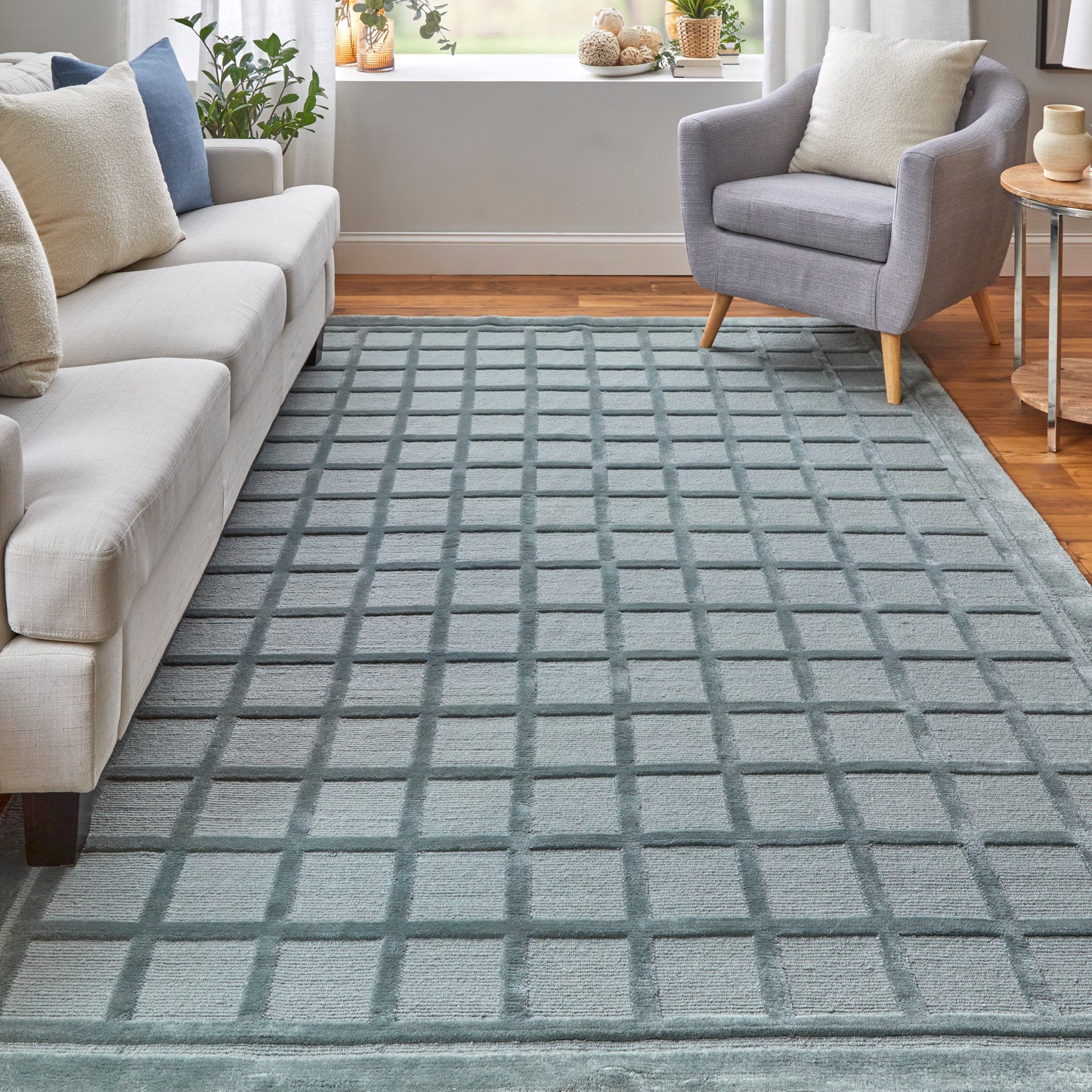 Channels Modern/Global Geometric Gray/Blue - Feizy Rug