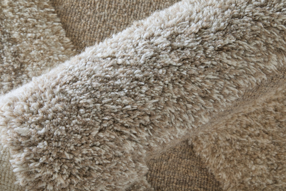 Anica Transitional/Bohemian & Eclectic/Global Geometric/Chevron/Abstract Brown/Gray/Ivory - Feizy Rug