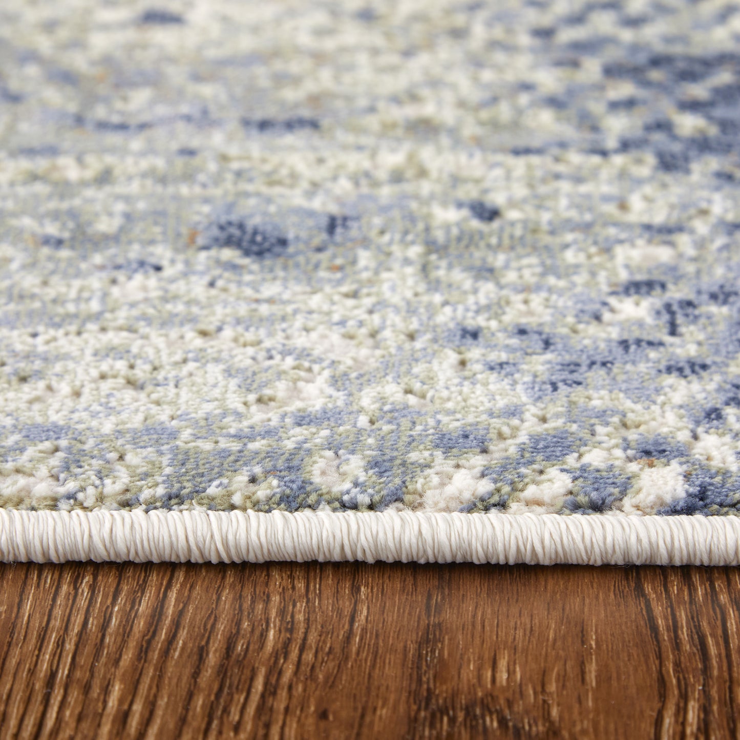 Mandana Modern/Bohemian & Eclectic/Industrial Abstract/Watercolor Ivory/Blue - Feizy Rug
