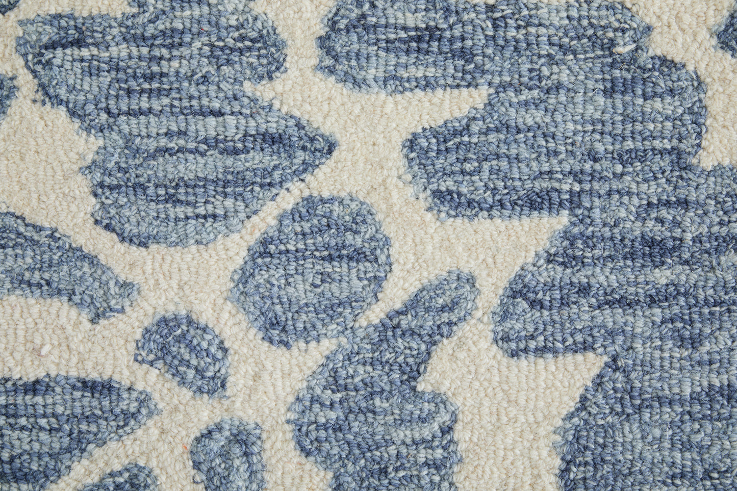 Wallace Modern/Bohemian & Eclectic Abstract/Floral & Botanical/Watercolor Blue/Ivory - Feizy Rug