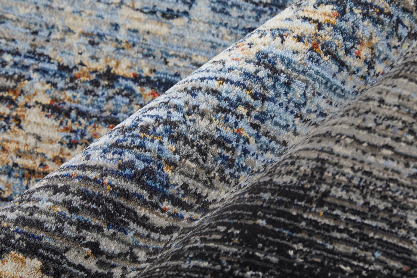 Sonora Modern/Industrial/Industrial Abstract/Watercolor Tan/Blue/Gray - Feizy Rug