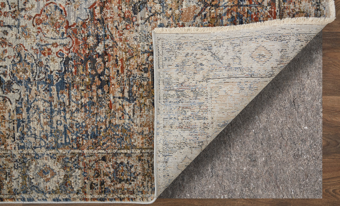 Kaia Transitional/Bohemian & Eclectic/Vintage Tan/Orange/Blue Area Rug