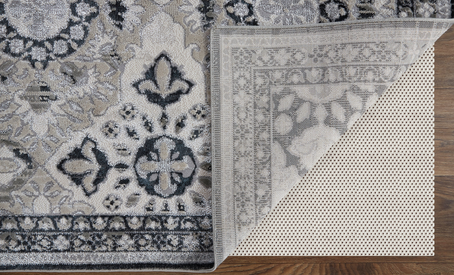 Macklaine Transitional/Farmhouse/Cottage Geometric/Trellis & Lattice/Bordered Gray/Black - Feizy Rug