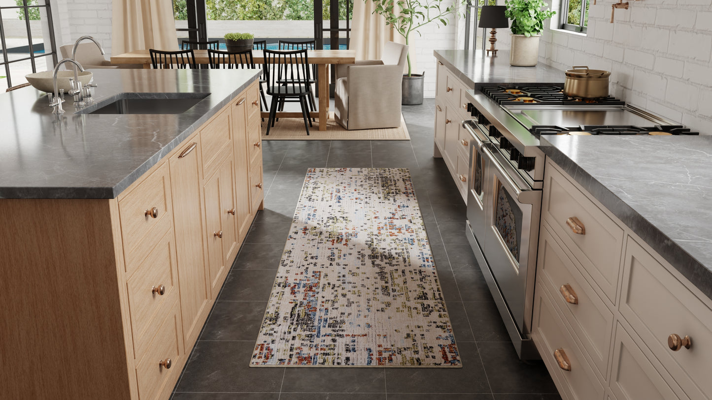 Sonora Modern/Casual/Mid-Century Modern Ivory/Green/Blue Runner  Feizy Rugs Small Parcel,Feizy Rugs,Sonora,Ivory/Green/Blue,2'6" x 7'3",Runner,Polypropylene/Polyester/Viscose,Modern/Casual/Mid-Century Modern,Turkey