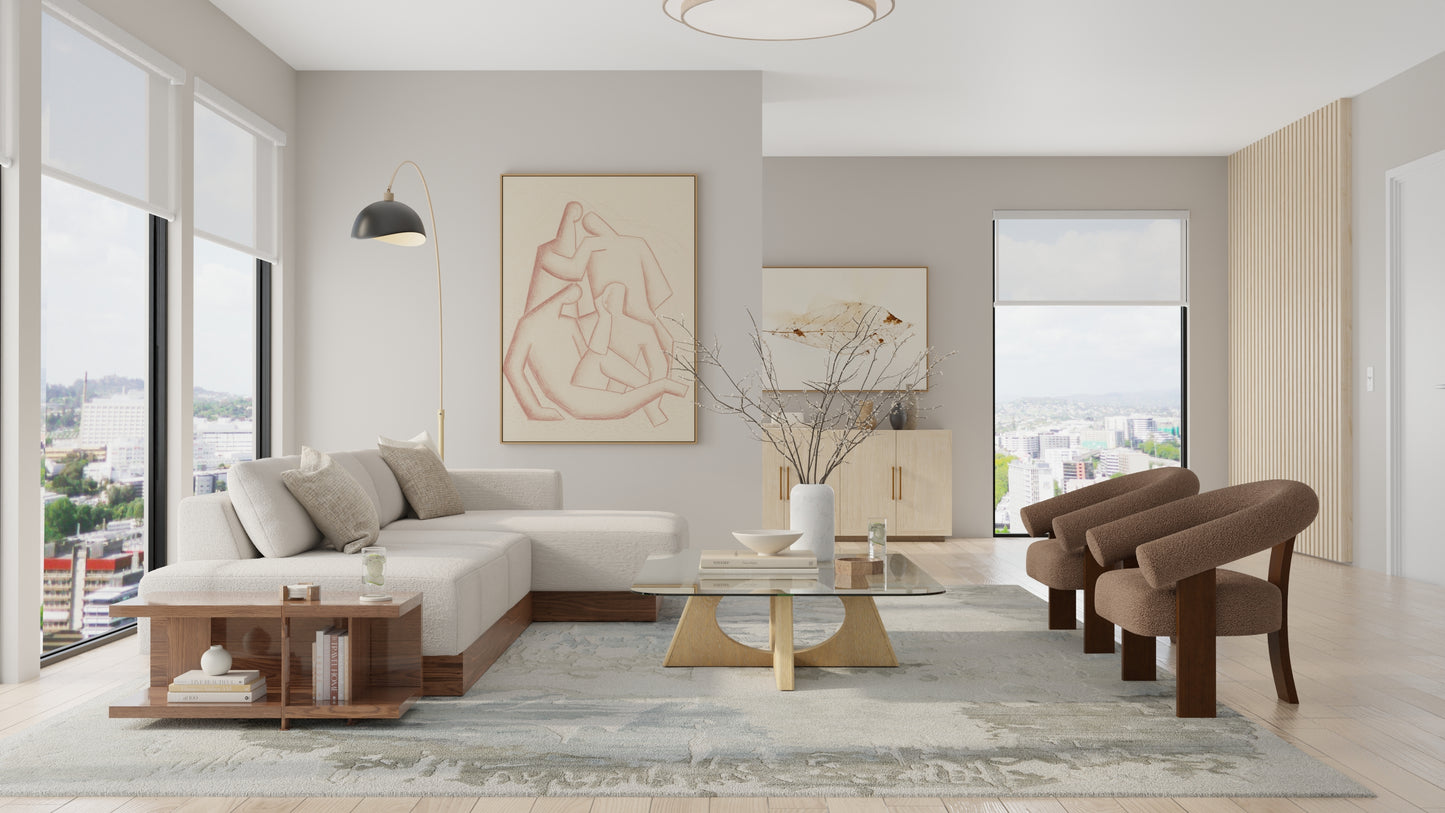 Kendall Modern/Bohemian & Eclectic Abstract/Watercolor Ivory/Blue/Gray - Feizy Rug