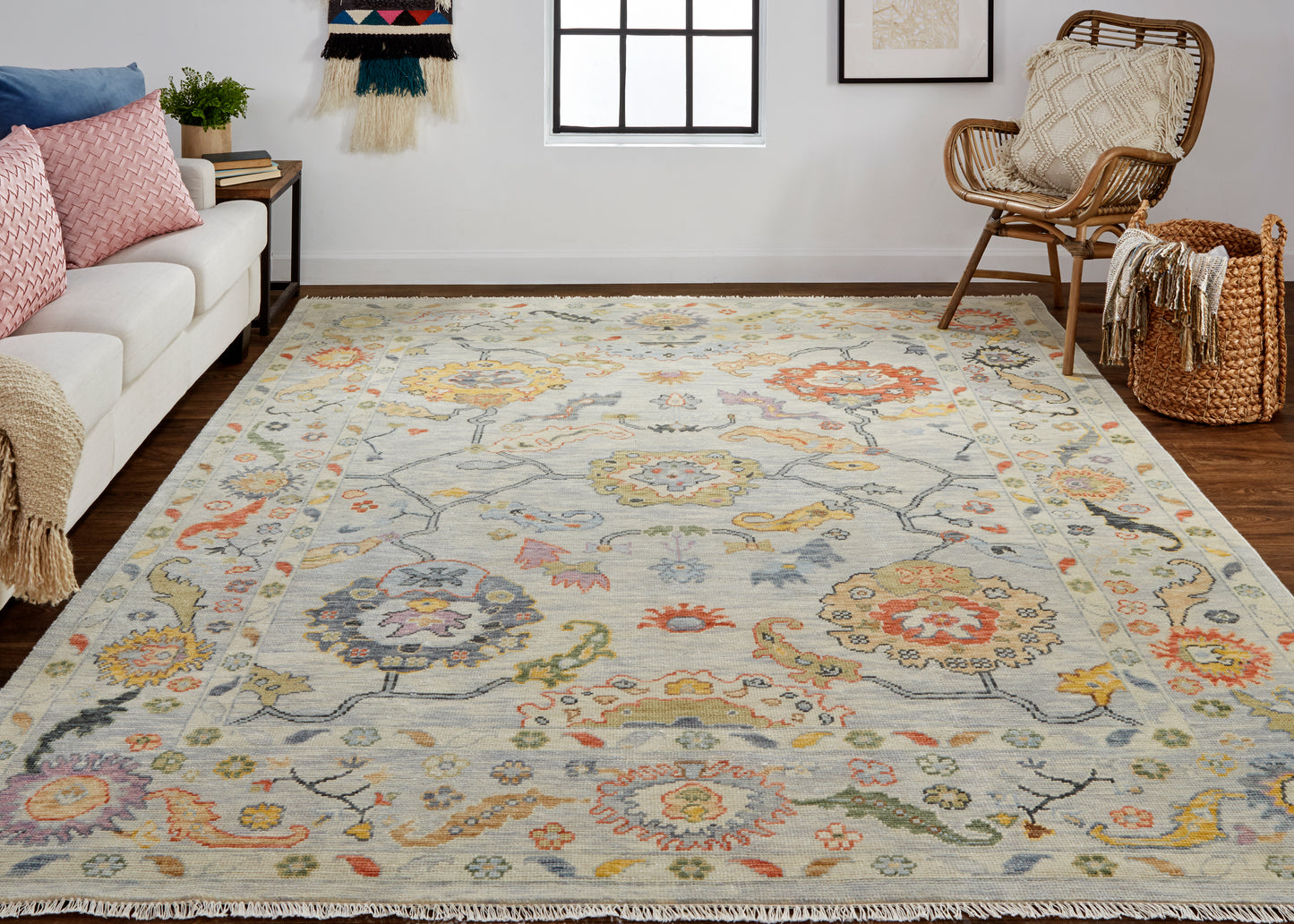 Karina Traditional/Persian/Craftsman Gray/Yellow/Red Area Rug
