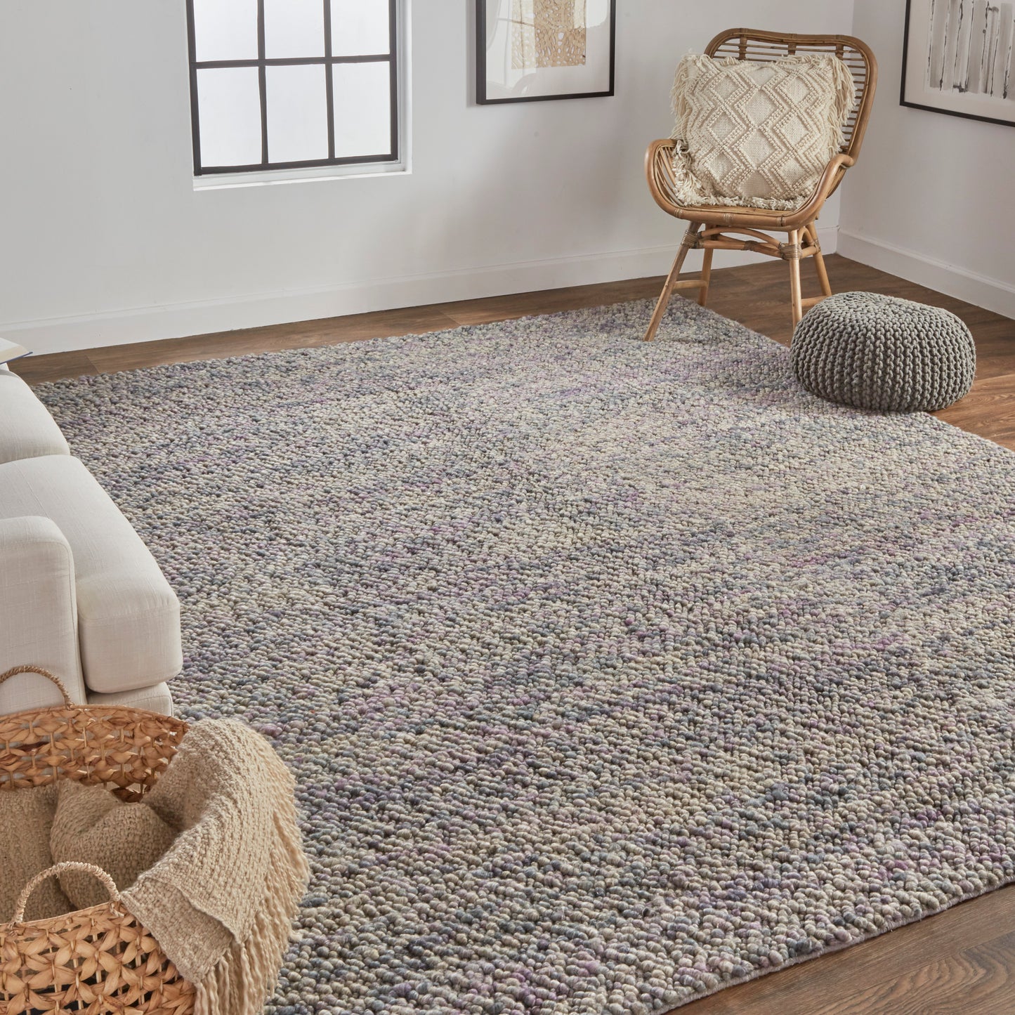 Berkeley Transitional/Casual Purple/Taupe/Gray Area Rug