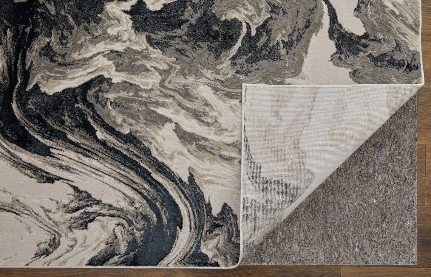 Micah Modern/Industrial/Casual Ivory/Black/Taupe Accent Rug